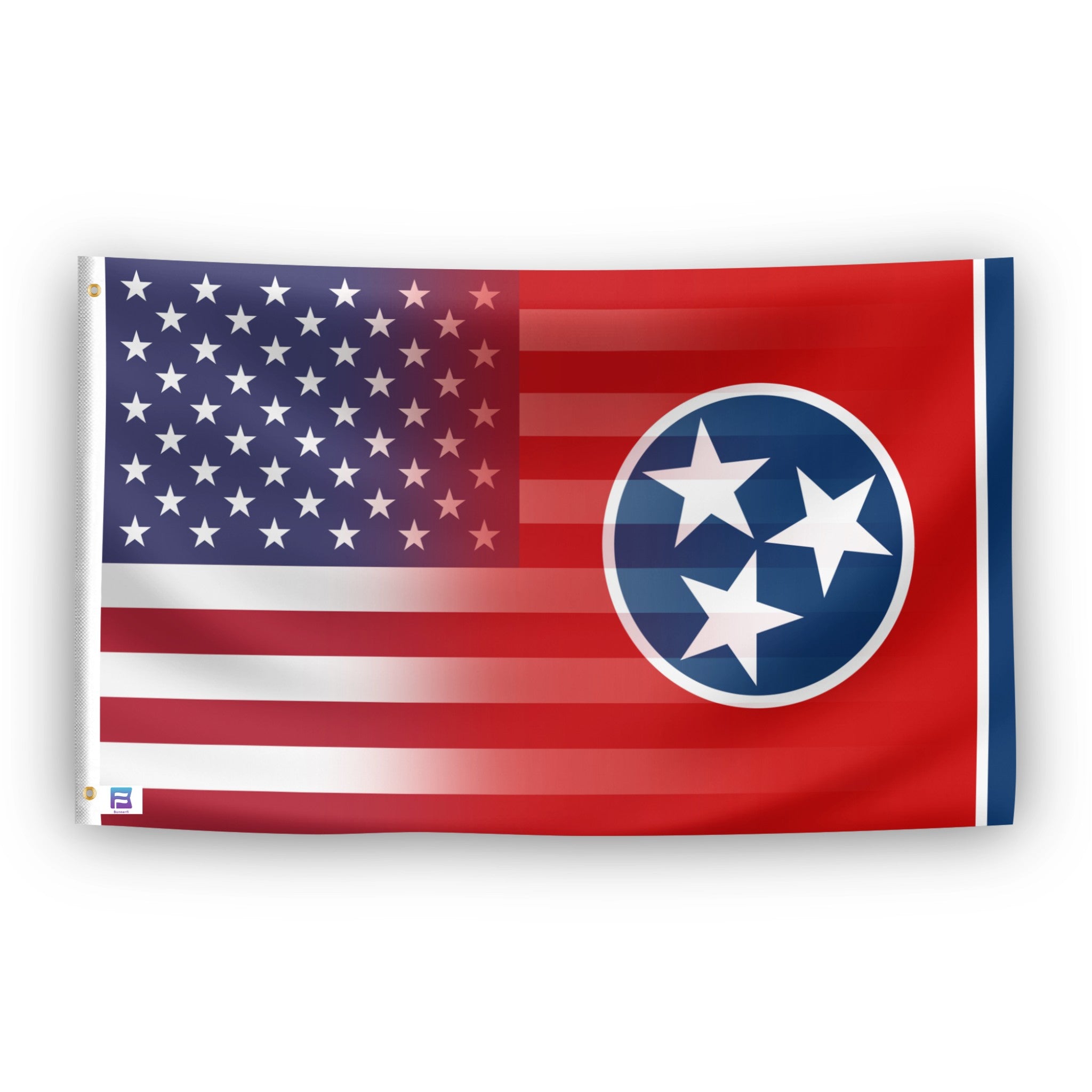 Flag of Tennessee blended with the American flag.