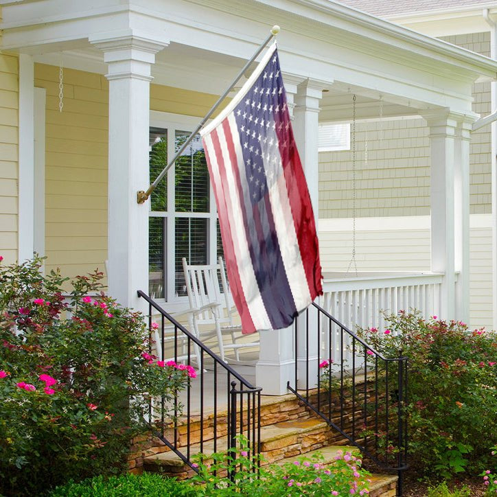 Thai American Hybrid Flag on a front porch flag pole - Flags by Bannerfi