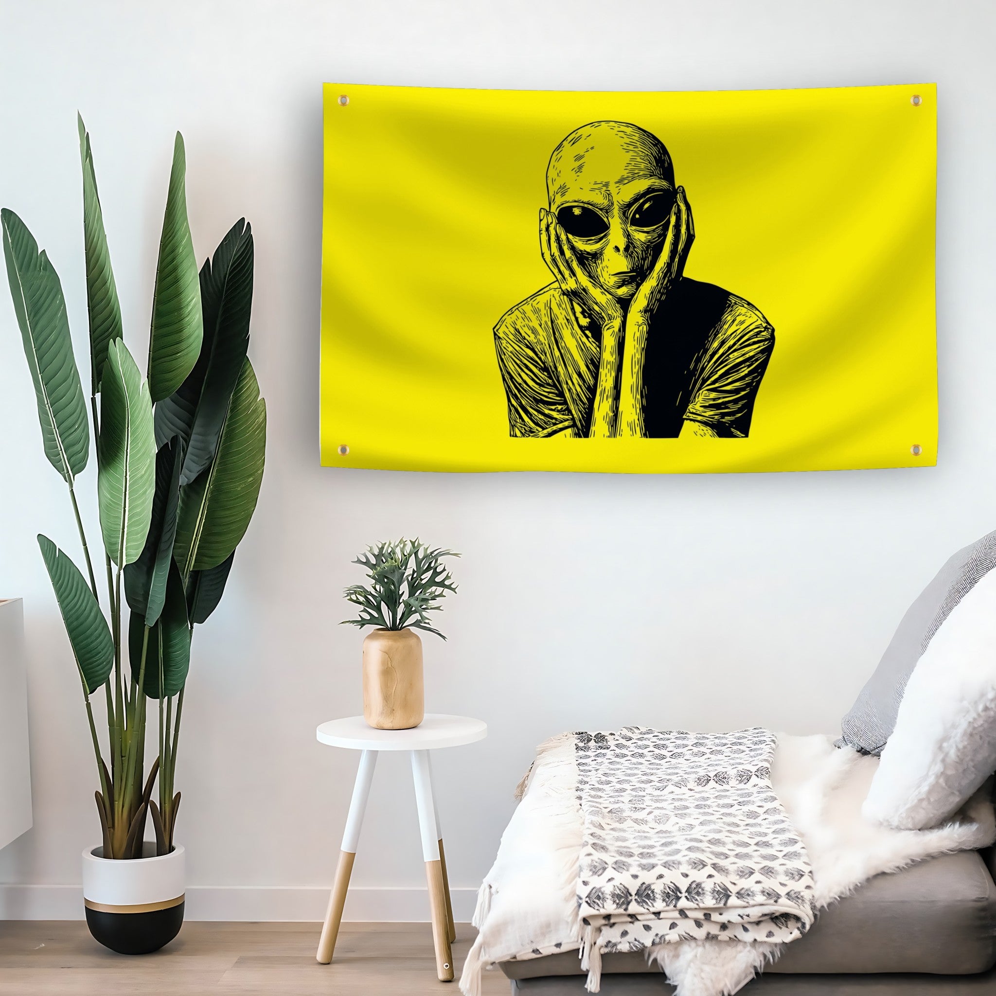 Thinking About You Alien Pop Art Flag