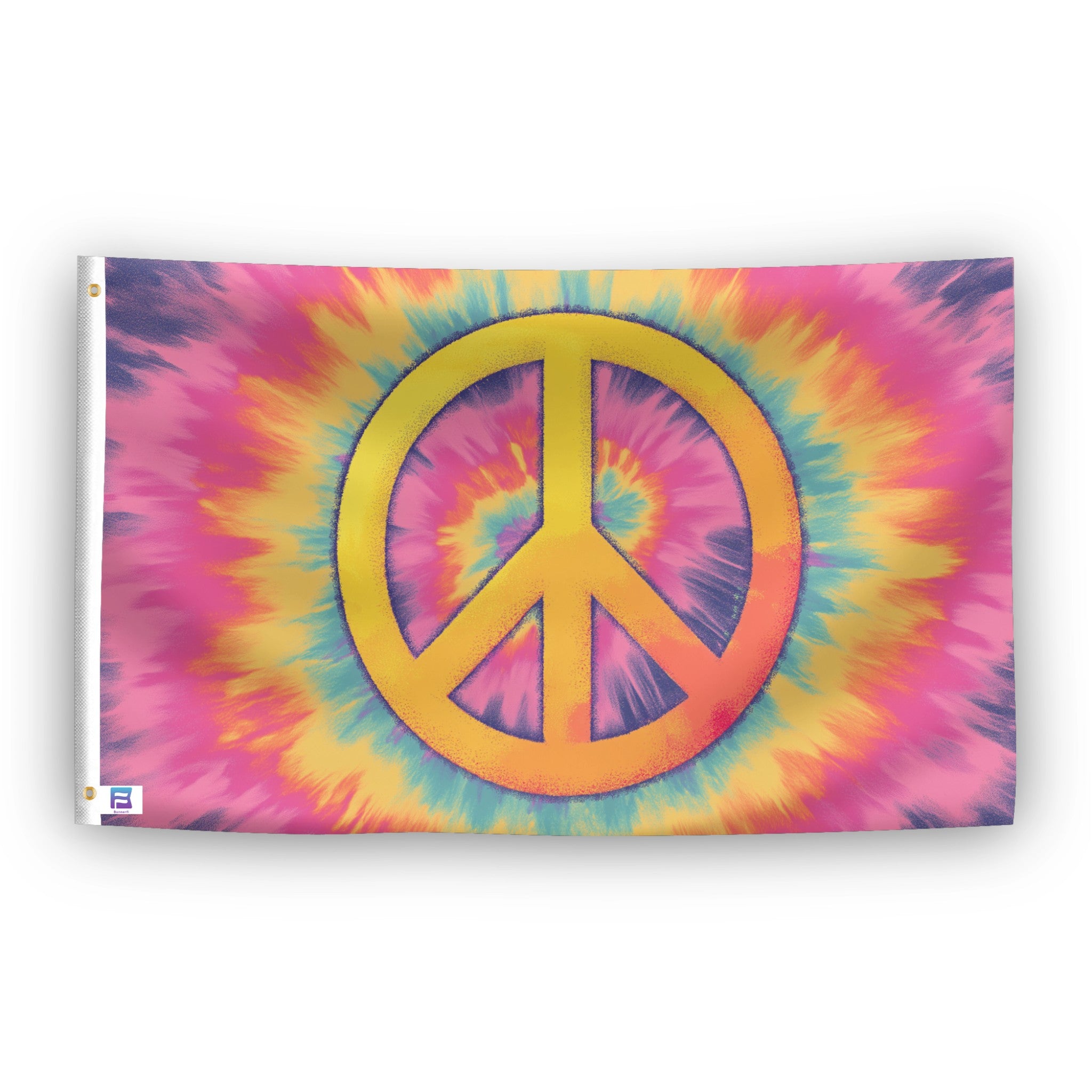 Tie Dye Peace Sign Swirl Flag