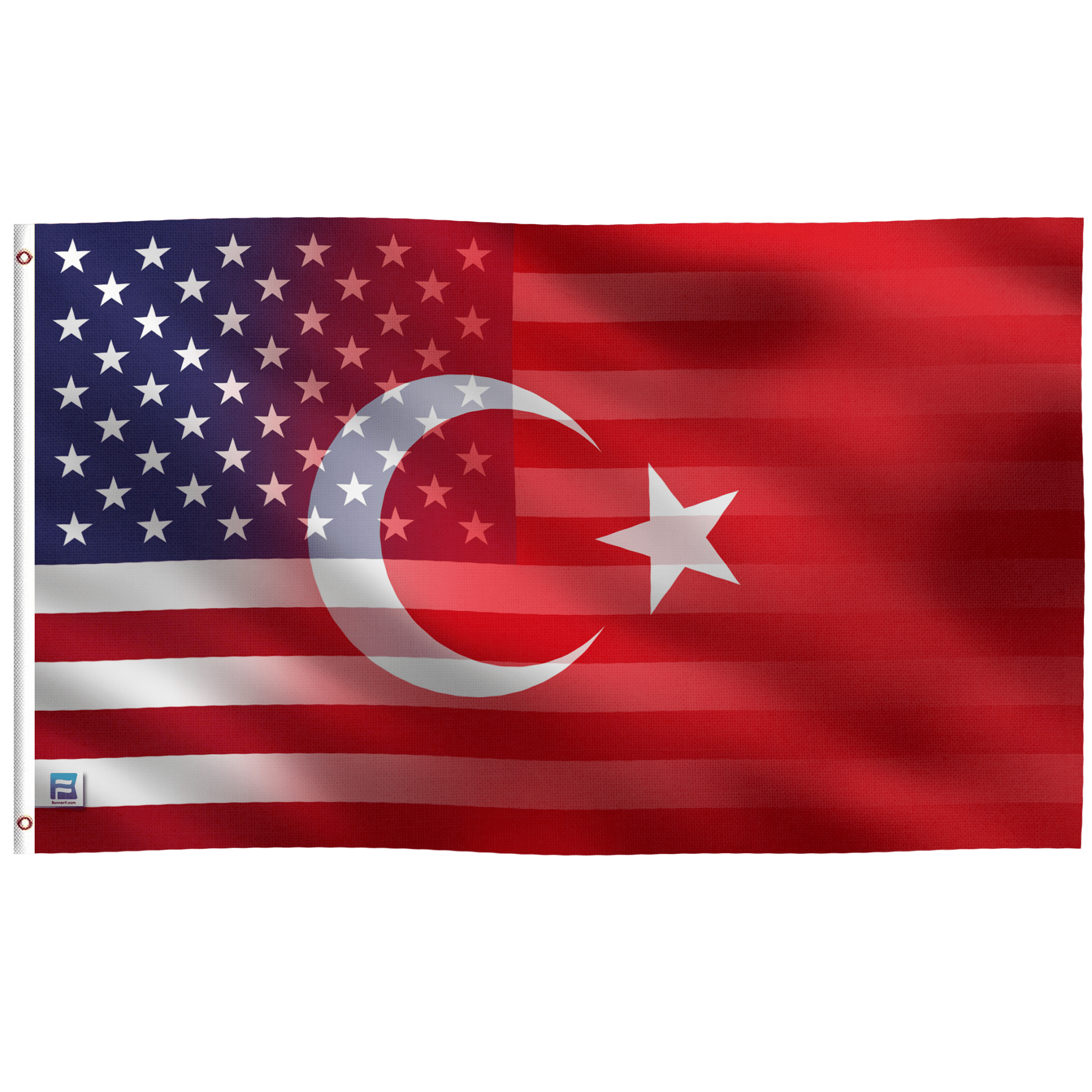 Turkish American Hybrid Flag