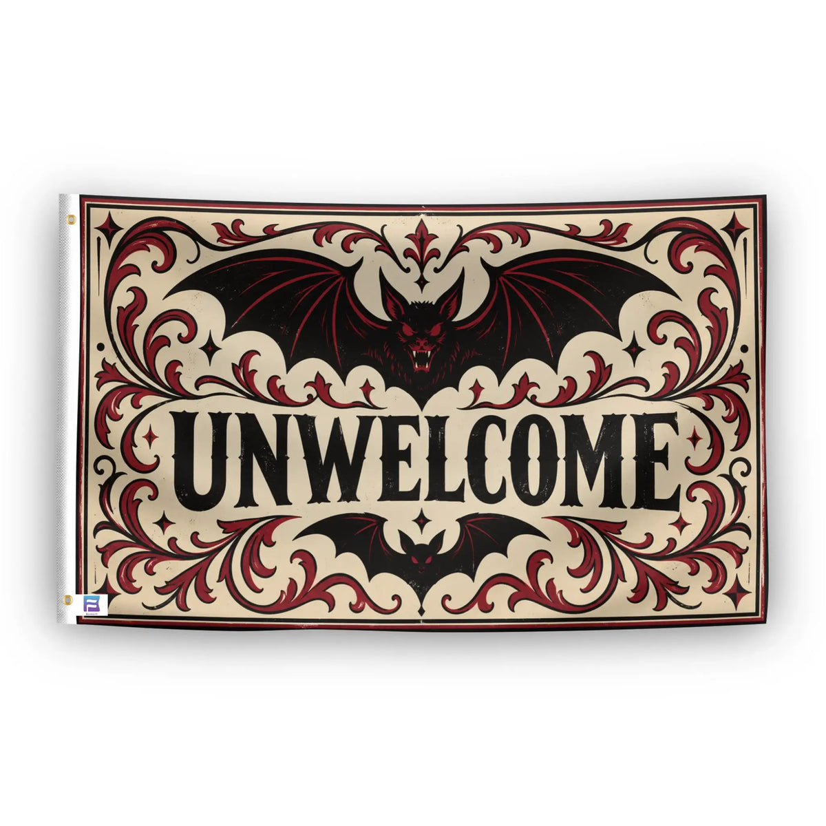 Unwelcome Gothic Bat Flag