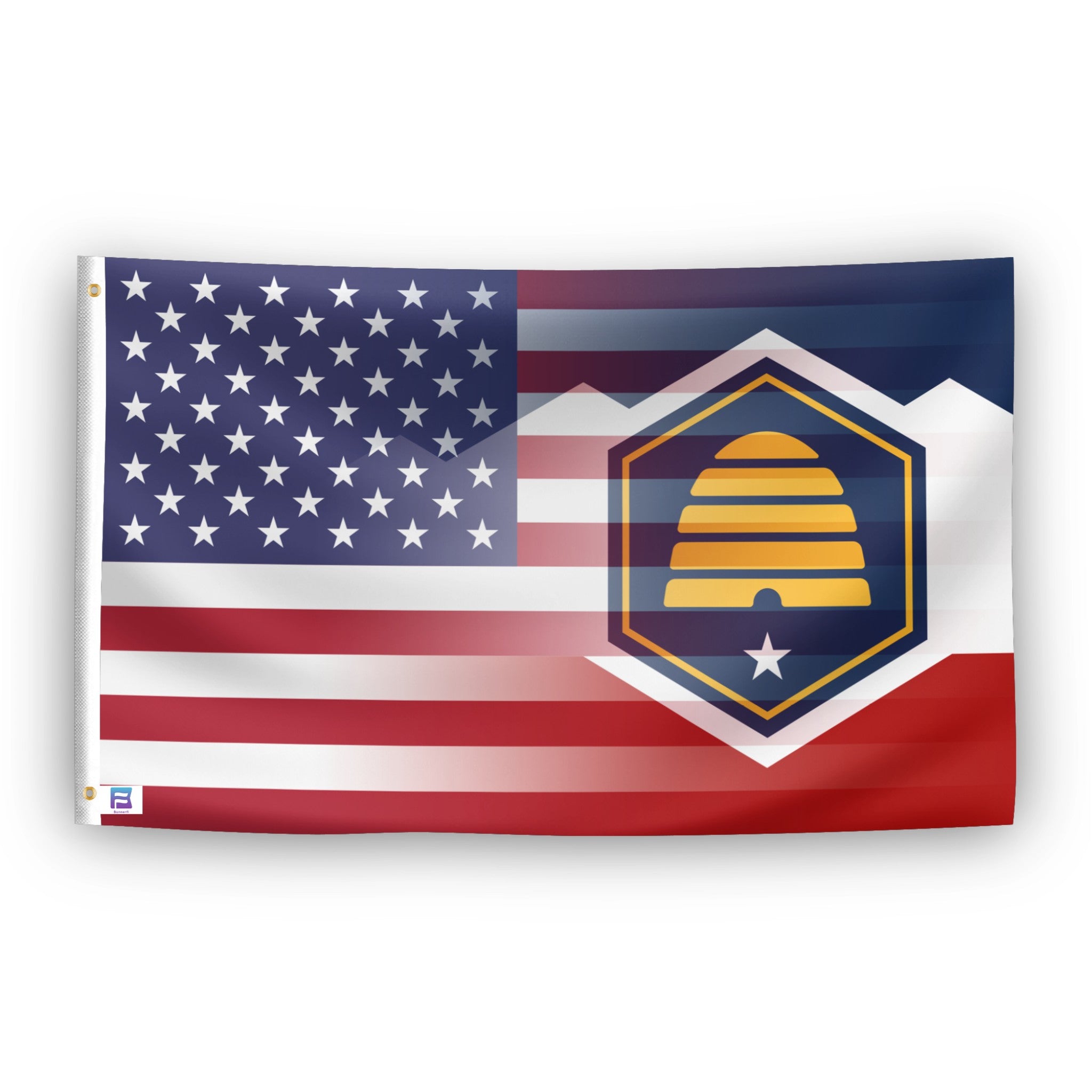 Utah American Hybrid flag – weatherproof polyester with brass grommets and canvas header | Bannerfi