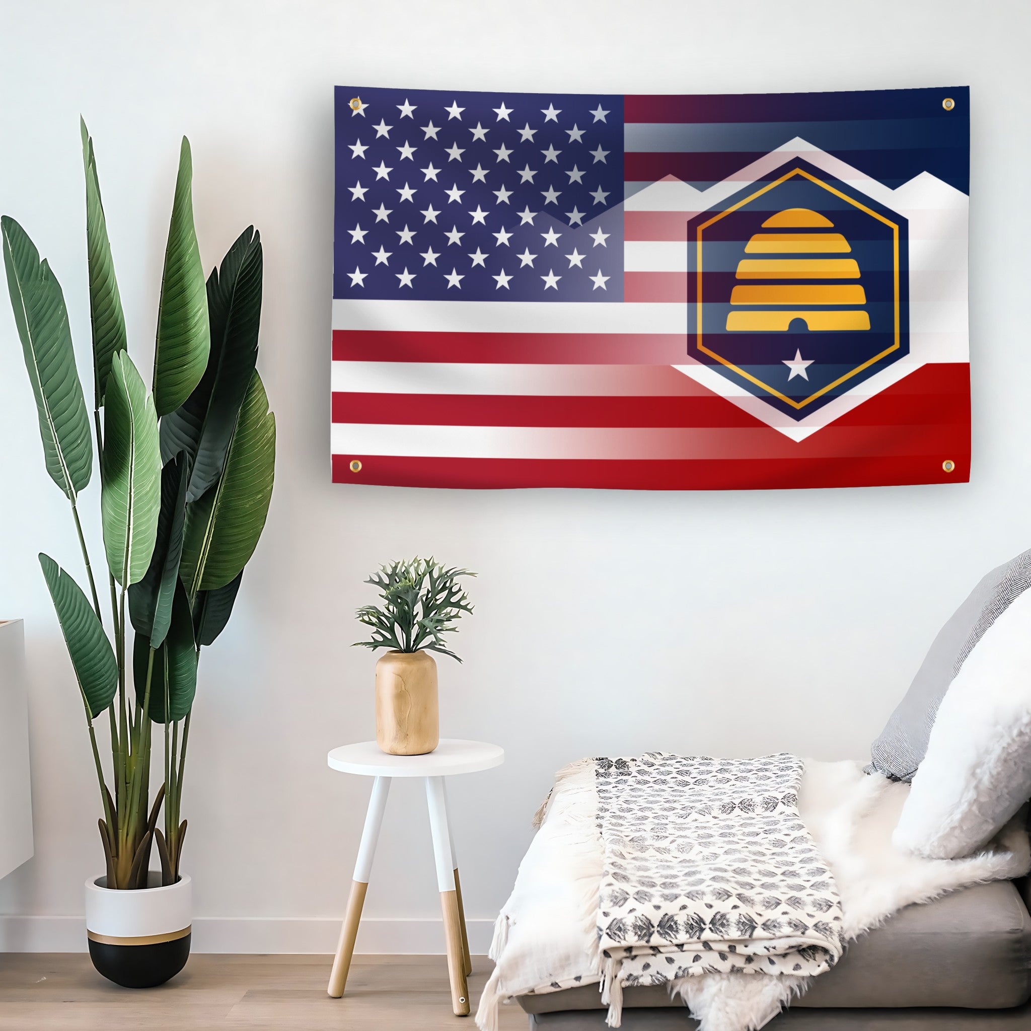 Utah American Hybrid flag as indoor wall art – versatile home décor | Bannerfi