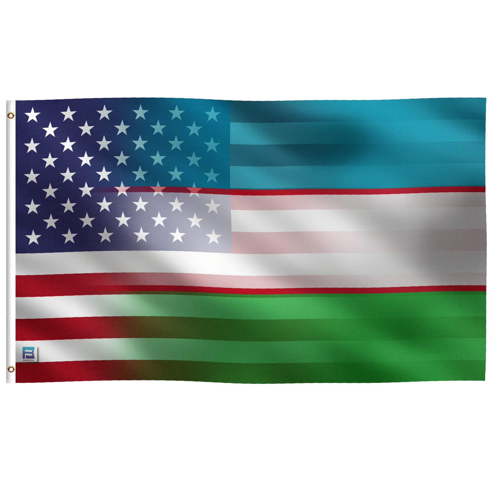 Uzbek American Hybrid Flag