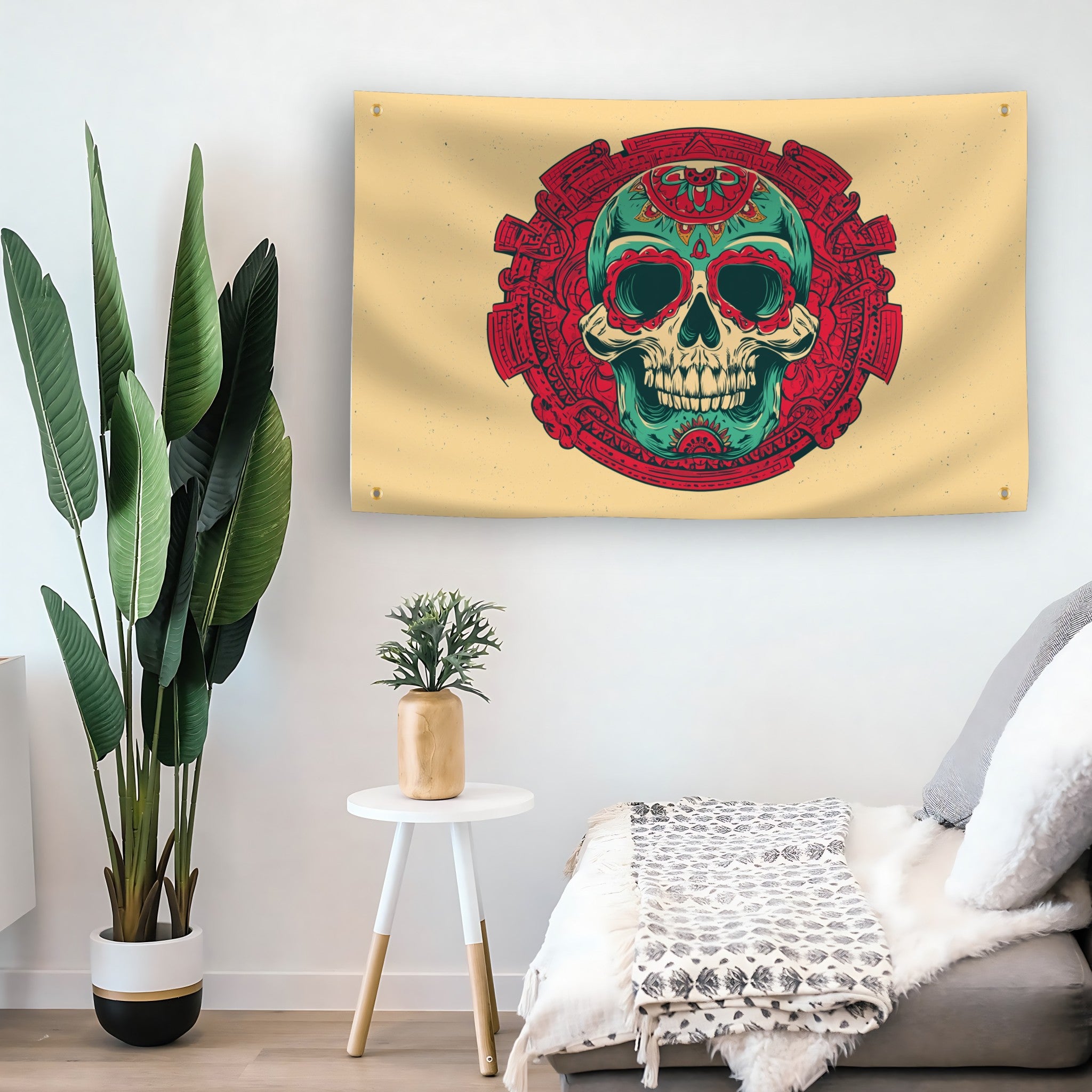 Vintage Skull Crest Flag