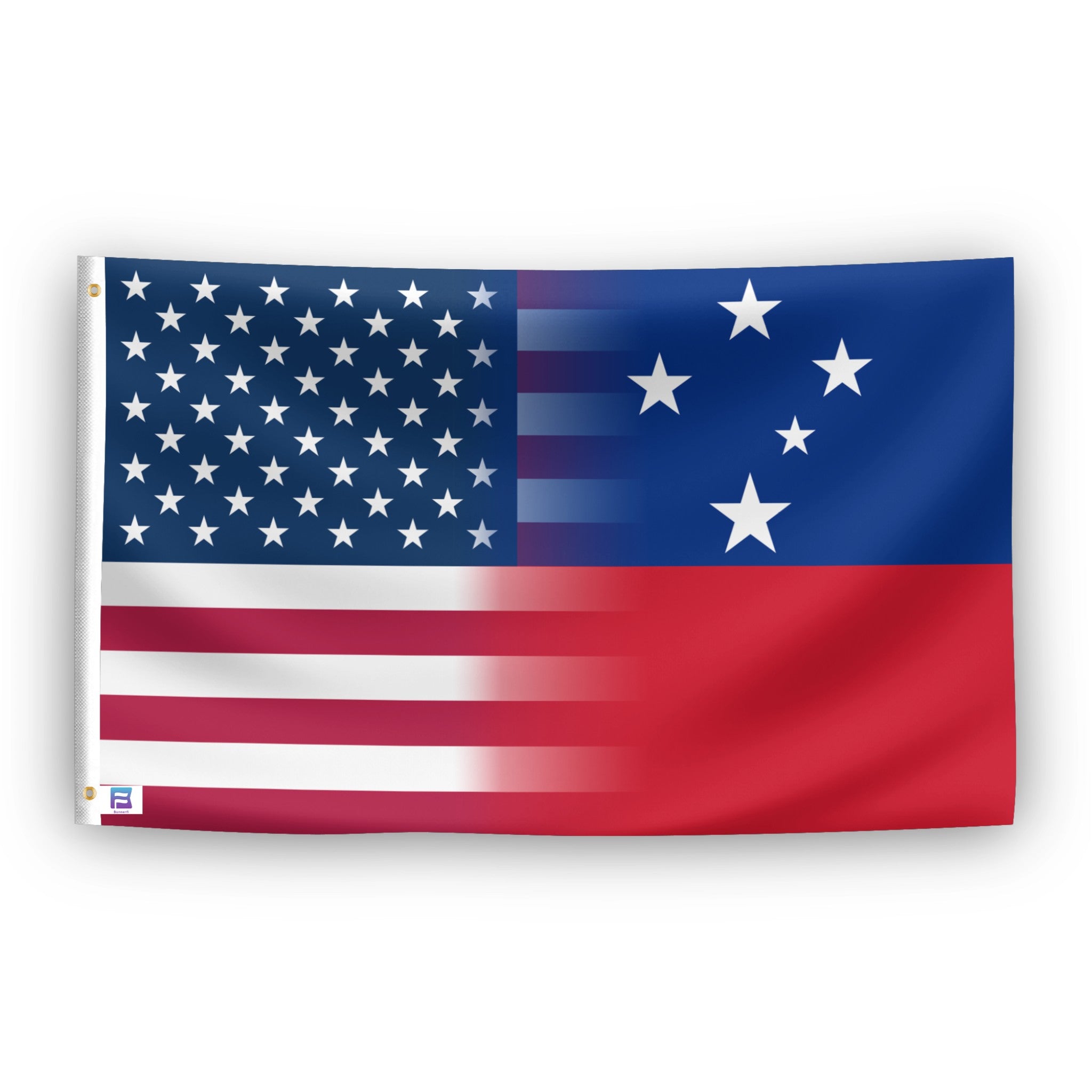 Western Samoan American flag – weatherproof polyester with brass grommets and canvas header | Bannerfi