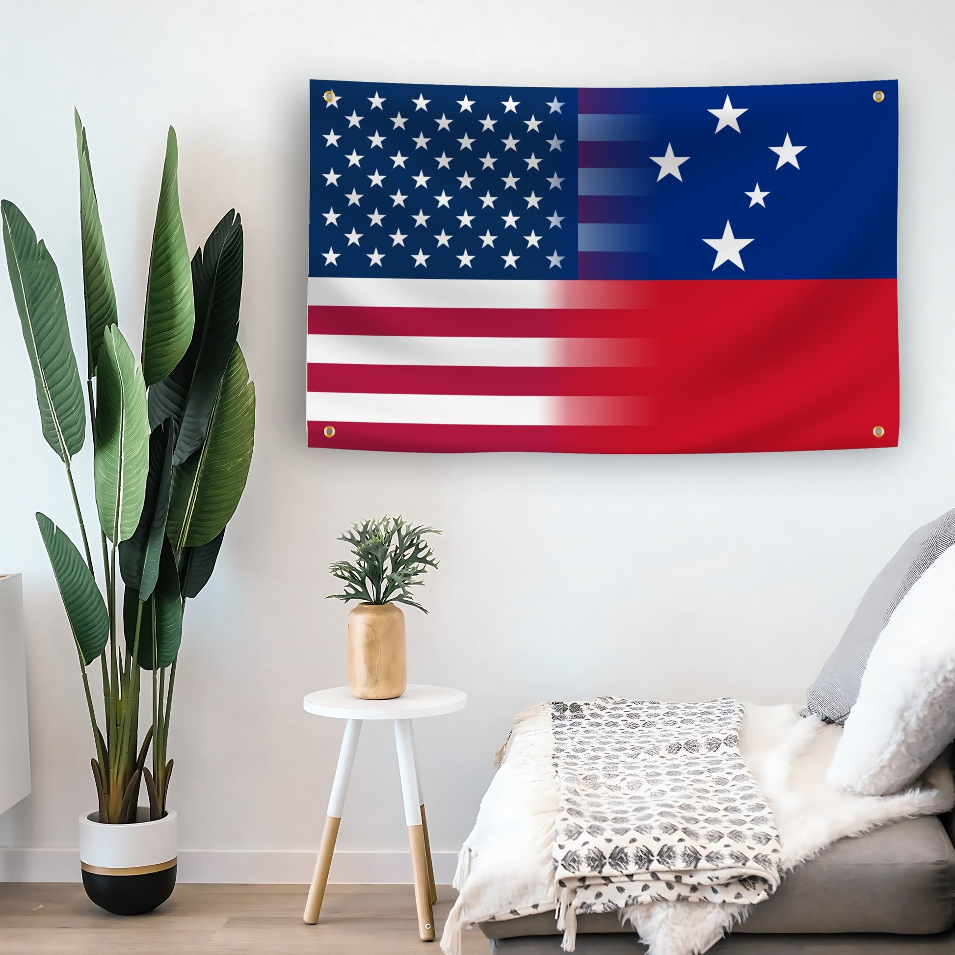 Western Samoan American flag as indoor wall art – versatile home décor | Bannerfi