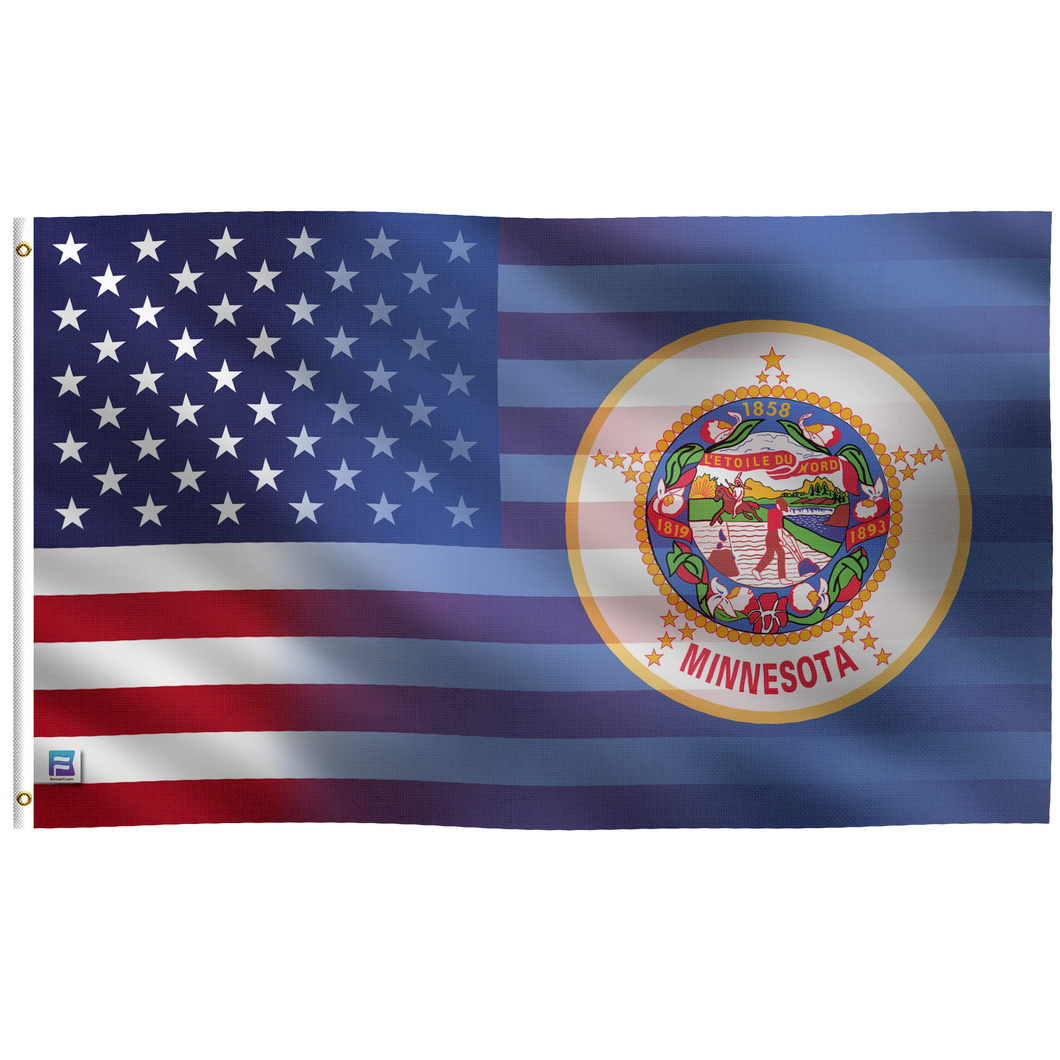 a flag with the state of minnesota on it