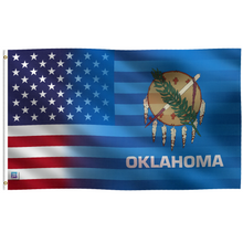 Load image into Gallery viewer, a flag with the state of oklahoma on it
