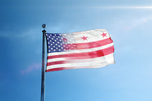 Load image into Gallery viewer, the american flag is flying high in the blue sky
