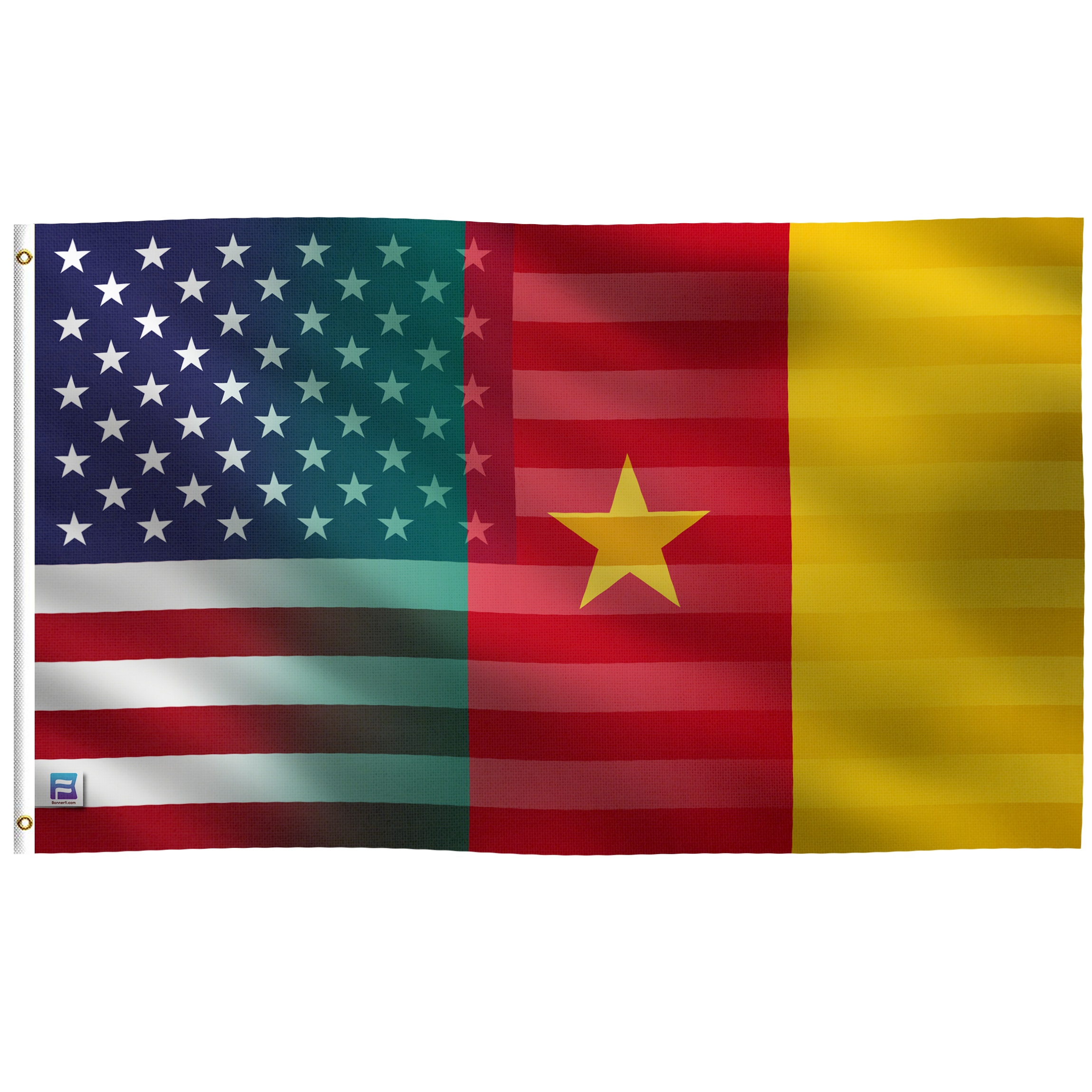 Cameroonian American Hybrid Flag