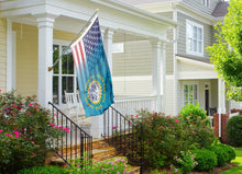Load image into Gallery viewer, a flag on a porch in front of a house
