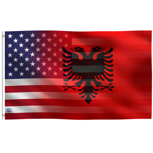 the flag of the united states of America and Albania