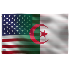 Load image into Gallery viewer, an American flag with the Algerian star and a crescent on it

