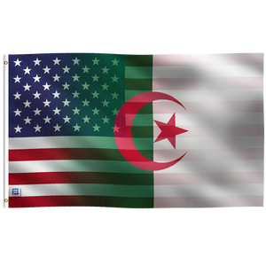 an American flag with the Algerian star and a crescent on it