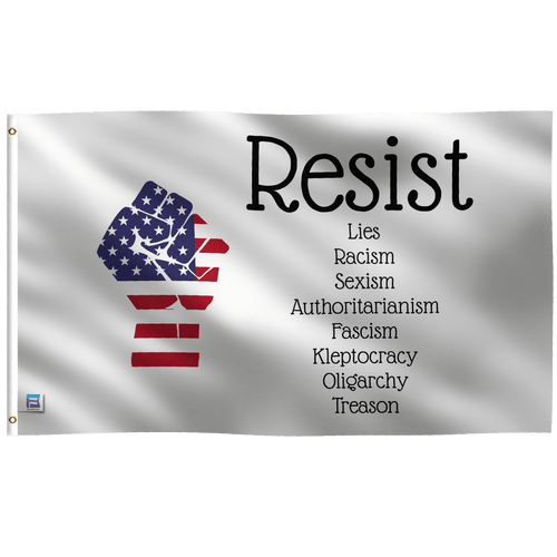 a flag with the words resist written on it
