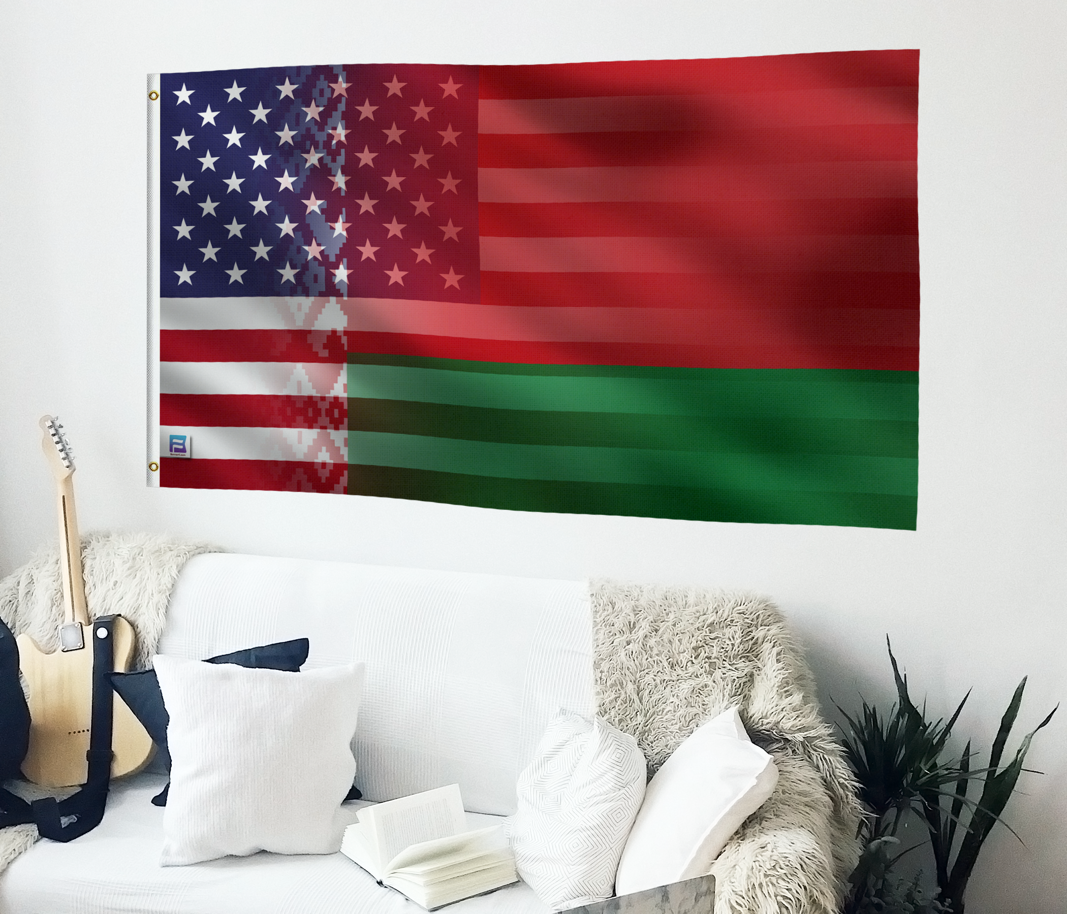 Belarusian American Hybrid Flag