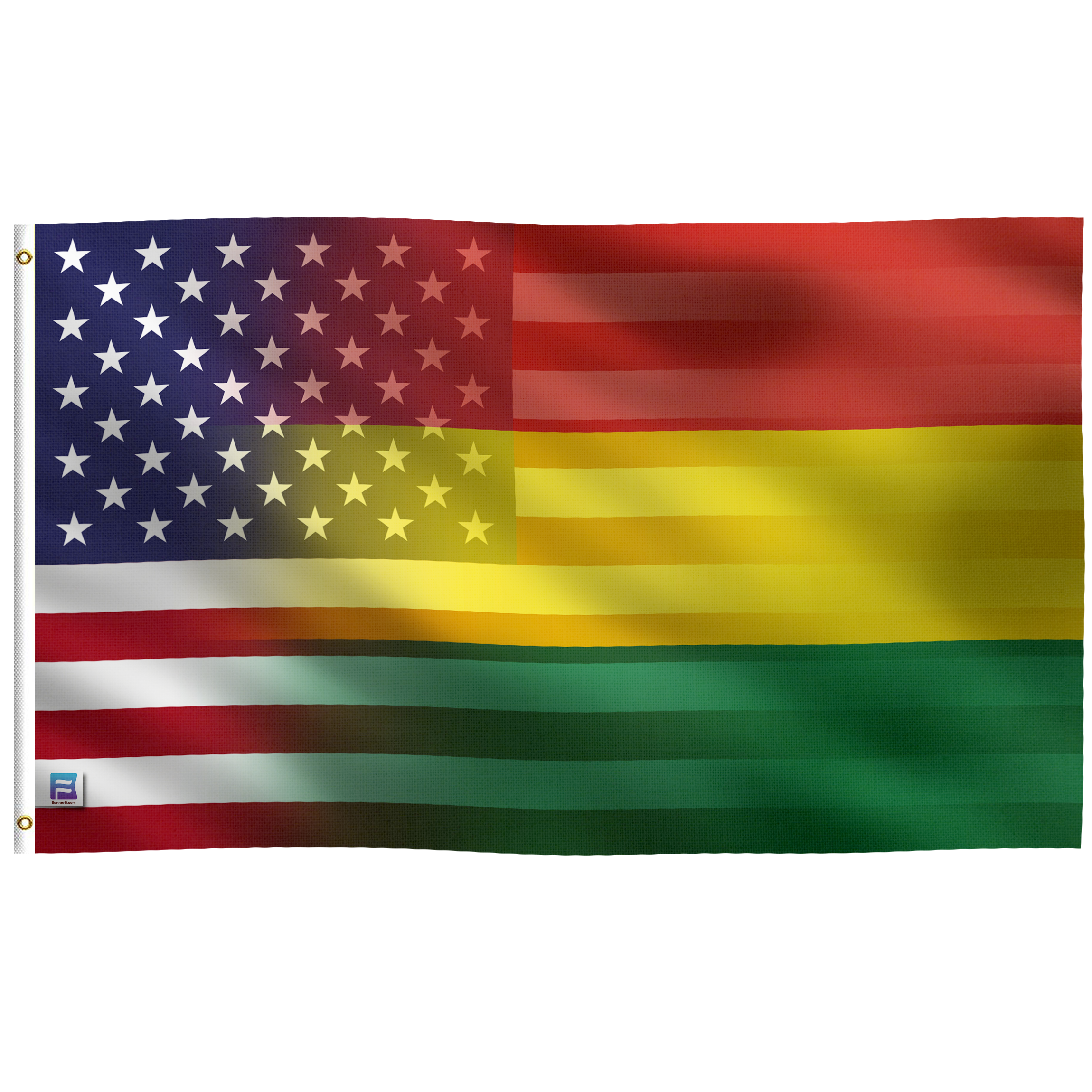 Bolivian American Hybrid Flag