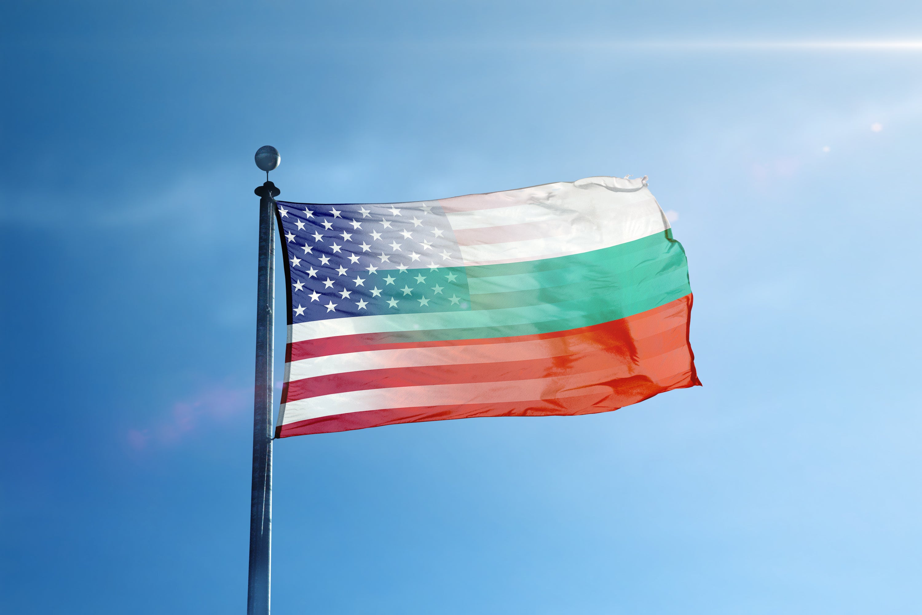 Bulgarian American Hybrid Flag