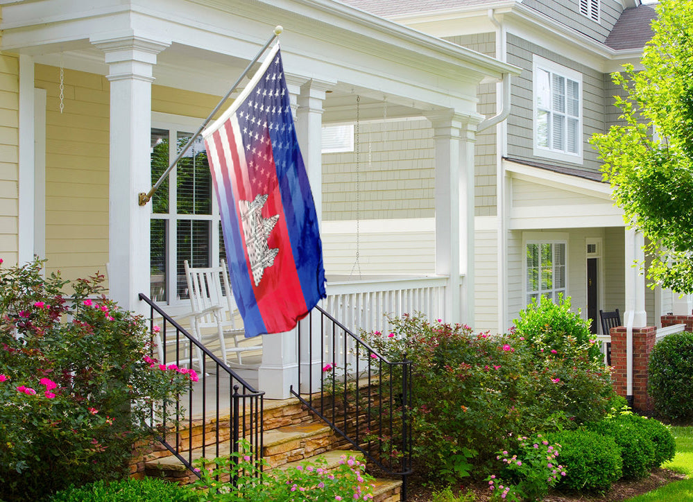 Cambodian American Hybrid Flag