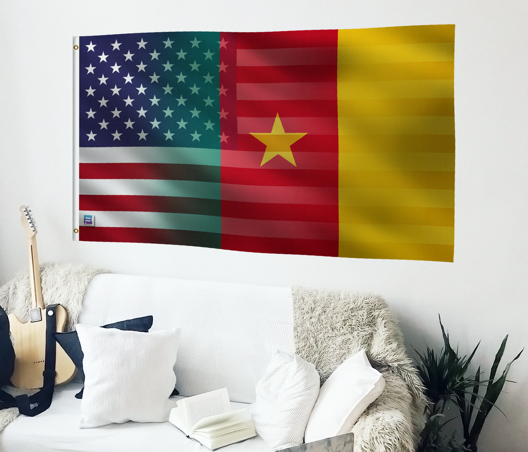 Cameroonian American Hybrid Flag