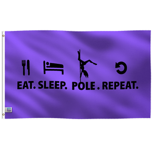 Eat Sleep Pole Repeat Flag - Bannerfi