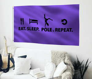 Eat Sleep Pole Repeat Flag - Bannerfi