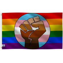 Load image into Gallery viewer, Resist Fist Rainbow Pride Flag
