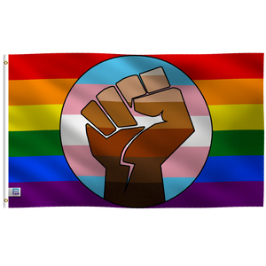 Resist Fist Rainbow Pride Flag