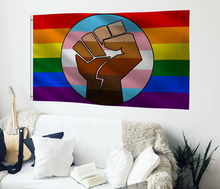 Load image into Gallery viewer, Resist Fist Rainbow Pride Flag
