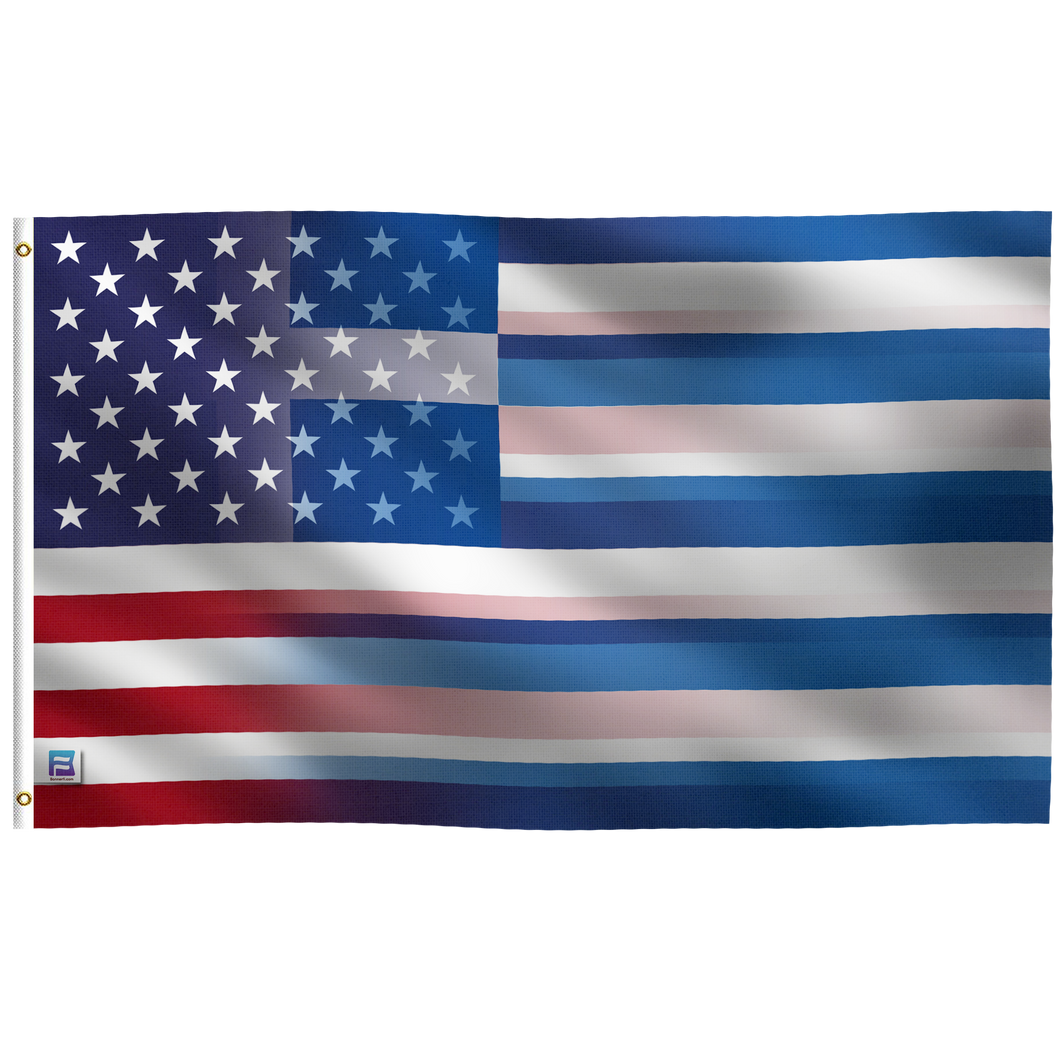 Greek American Hybrid Flag