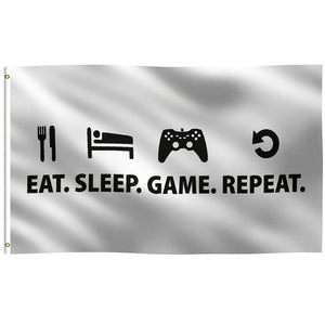 Eat. Sleep. Game. Repeat. Flag - Bannerfi