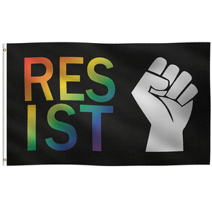 Resist Fist LGBTQ Pride Flag