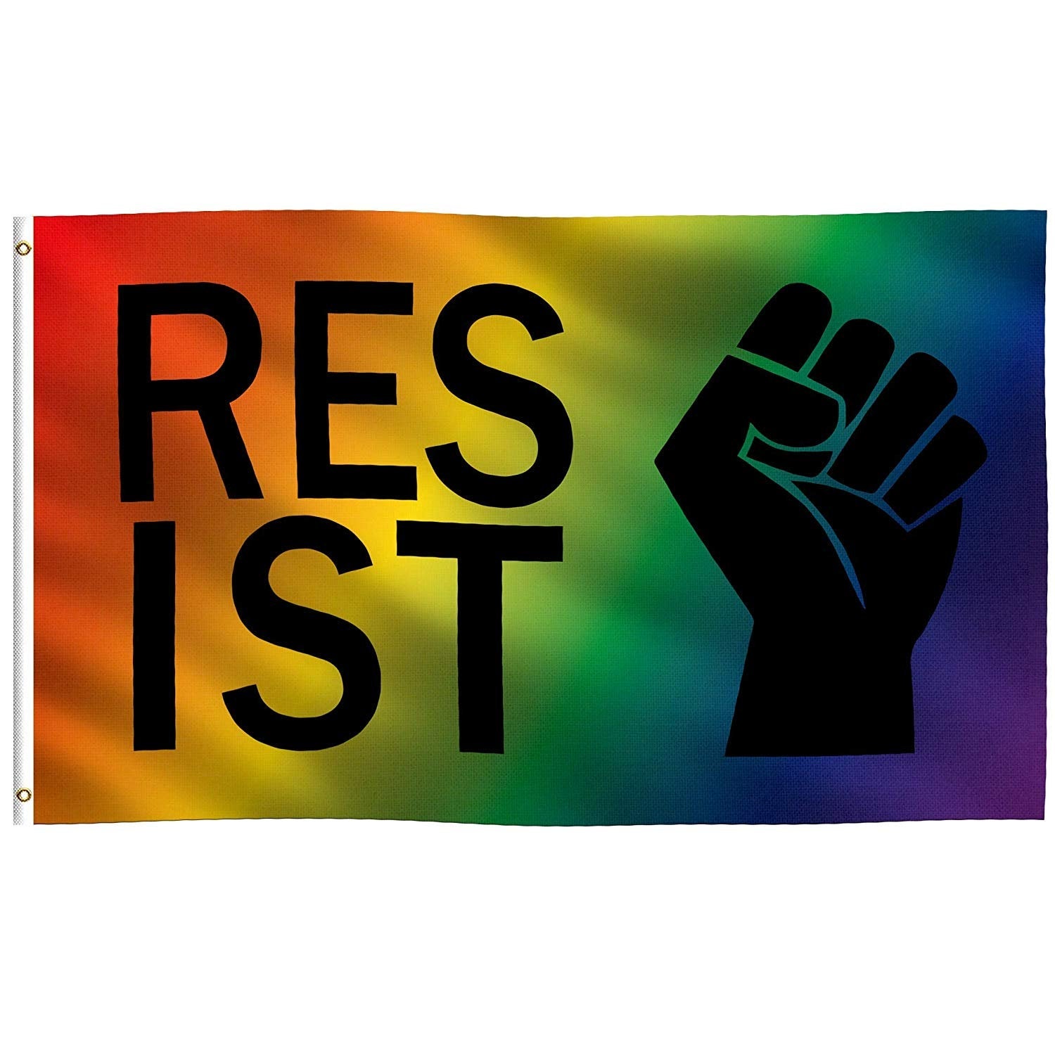 Resist Fist LGBTQ Pride Flag