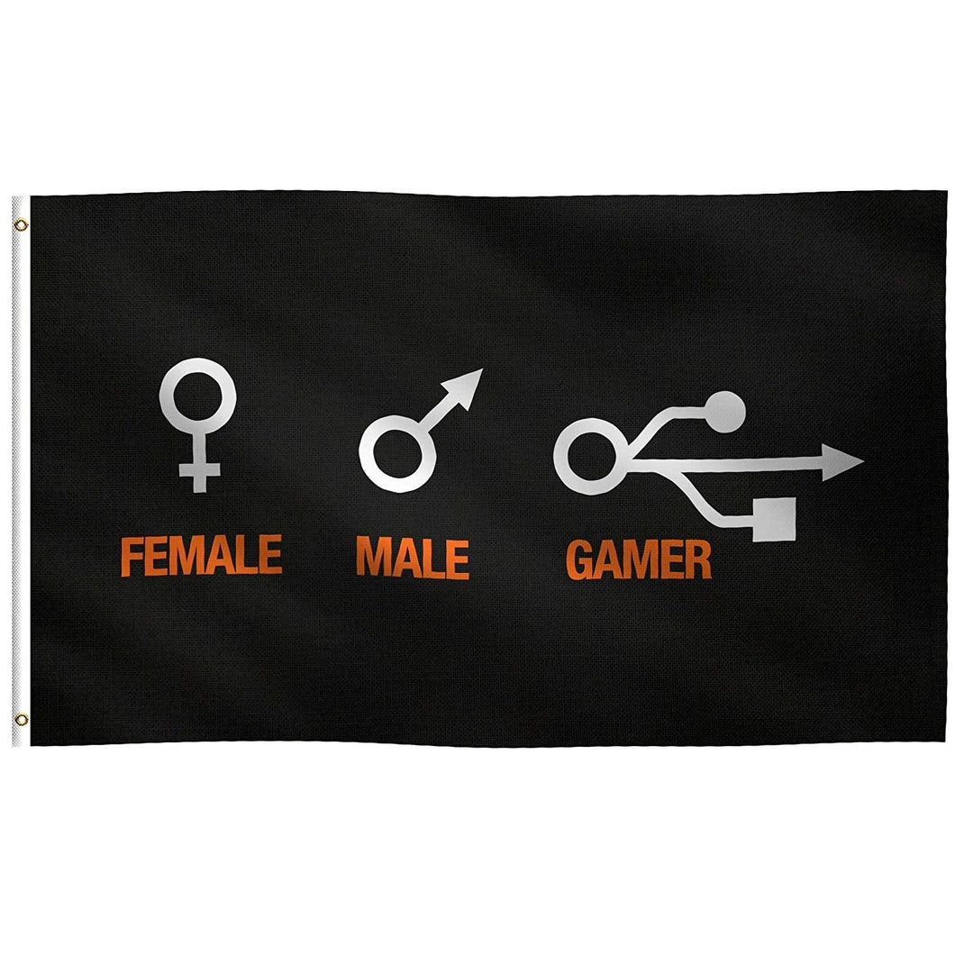 Female Male Gamer Neutral Flag - Bannerfi