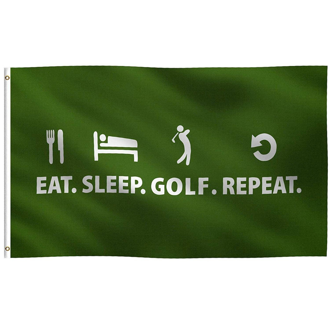 Eat. Sleep. Golf. Repeat Flag - Bannerfi