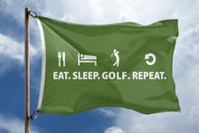 Load image into Gallery viewer, Eat. Sleep. Golf. Repeat Flag - Bannerfi
