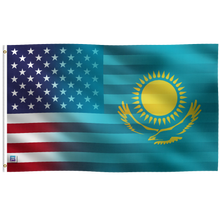 Load image into Gallery viewer, Kazakh American Hybrid Flag
