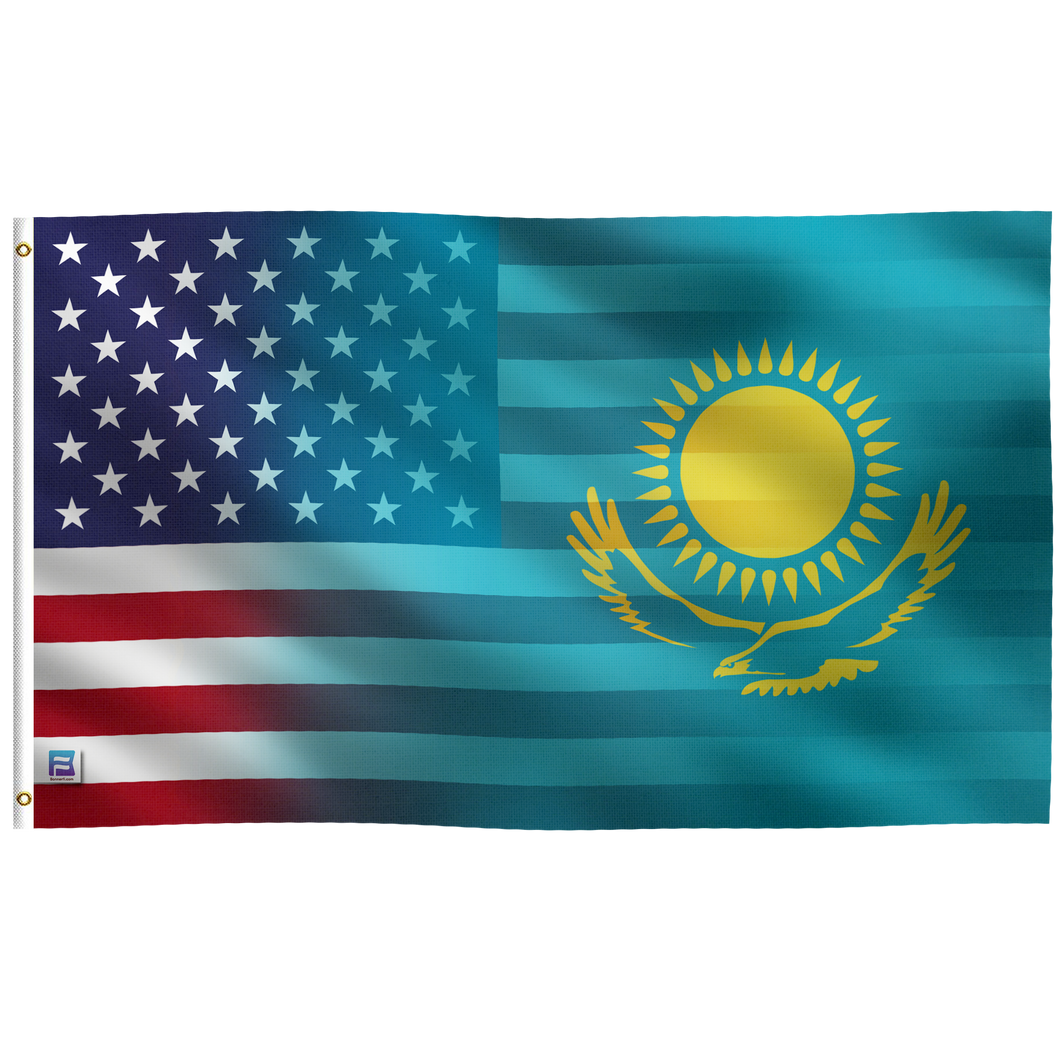 Kazakh American Hybrid Flag