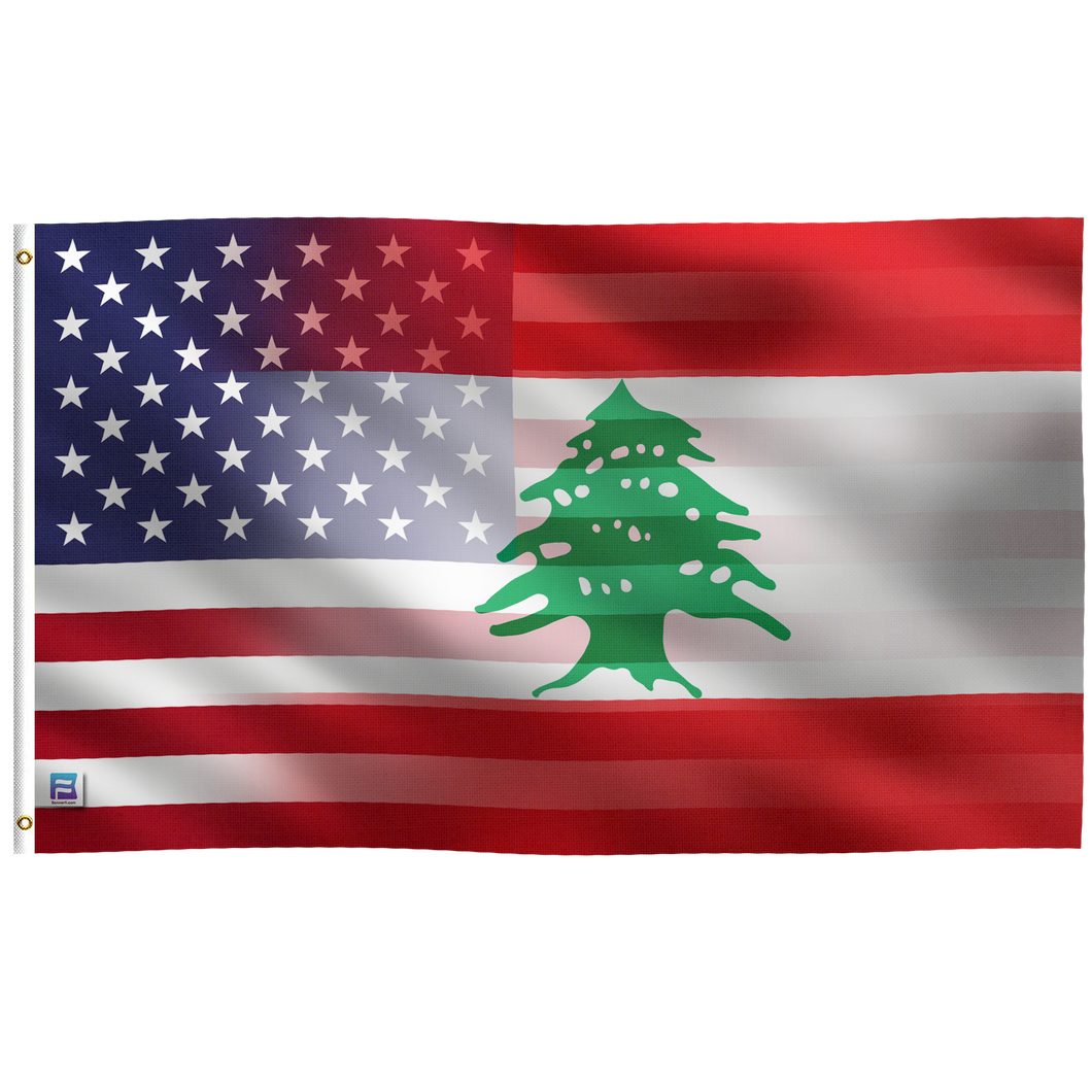 Lebanese American Hybrid Flag