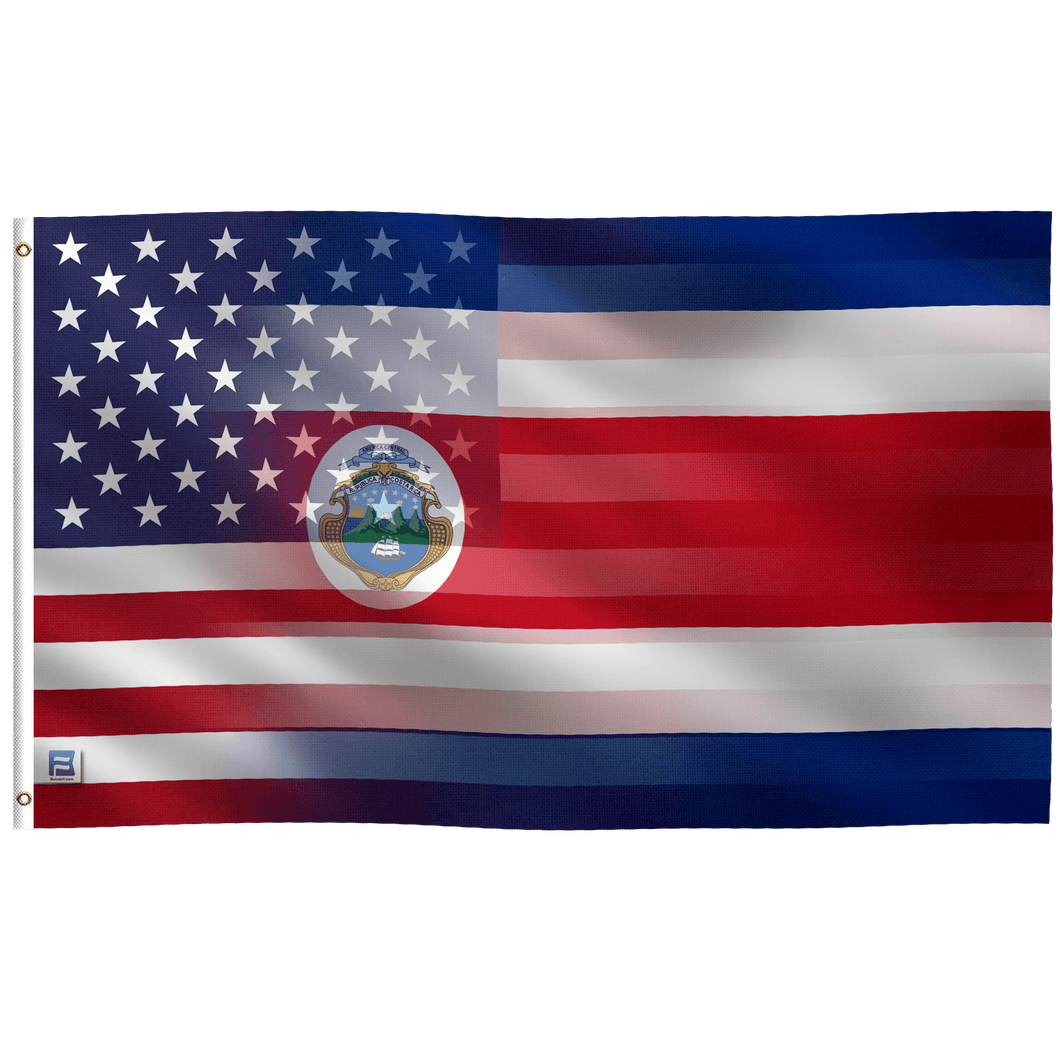 Costa Rican American Hybrid Flag - Bannerfi