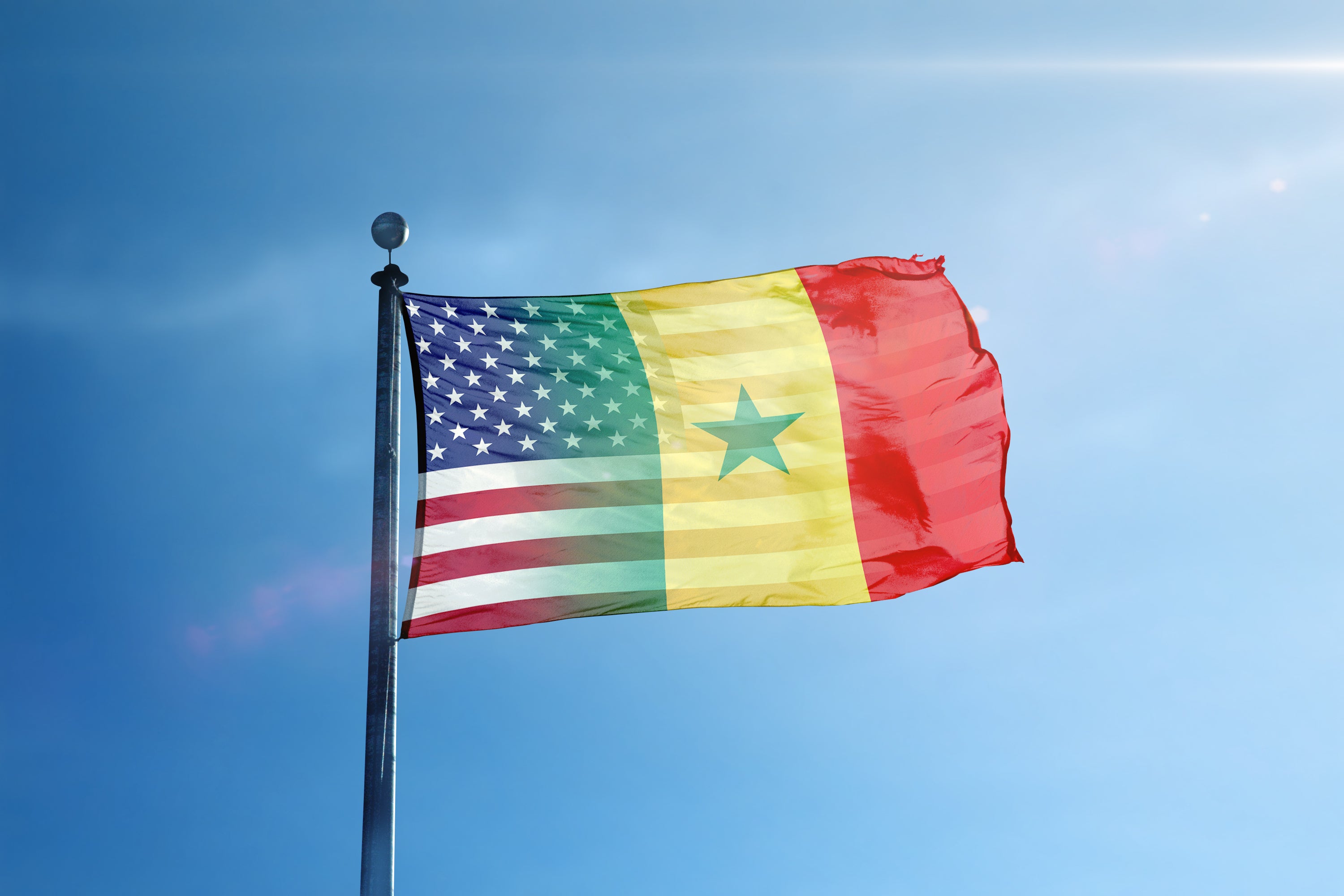 Senegalese American Hybrid Flag