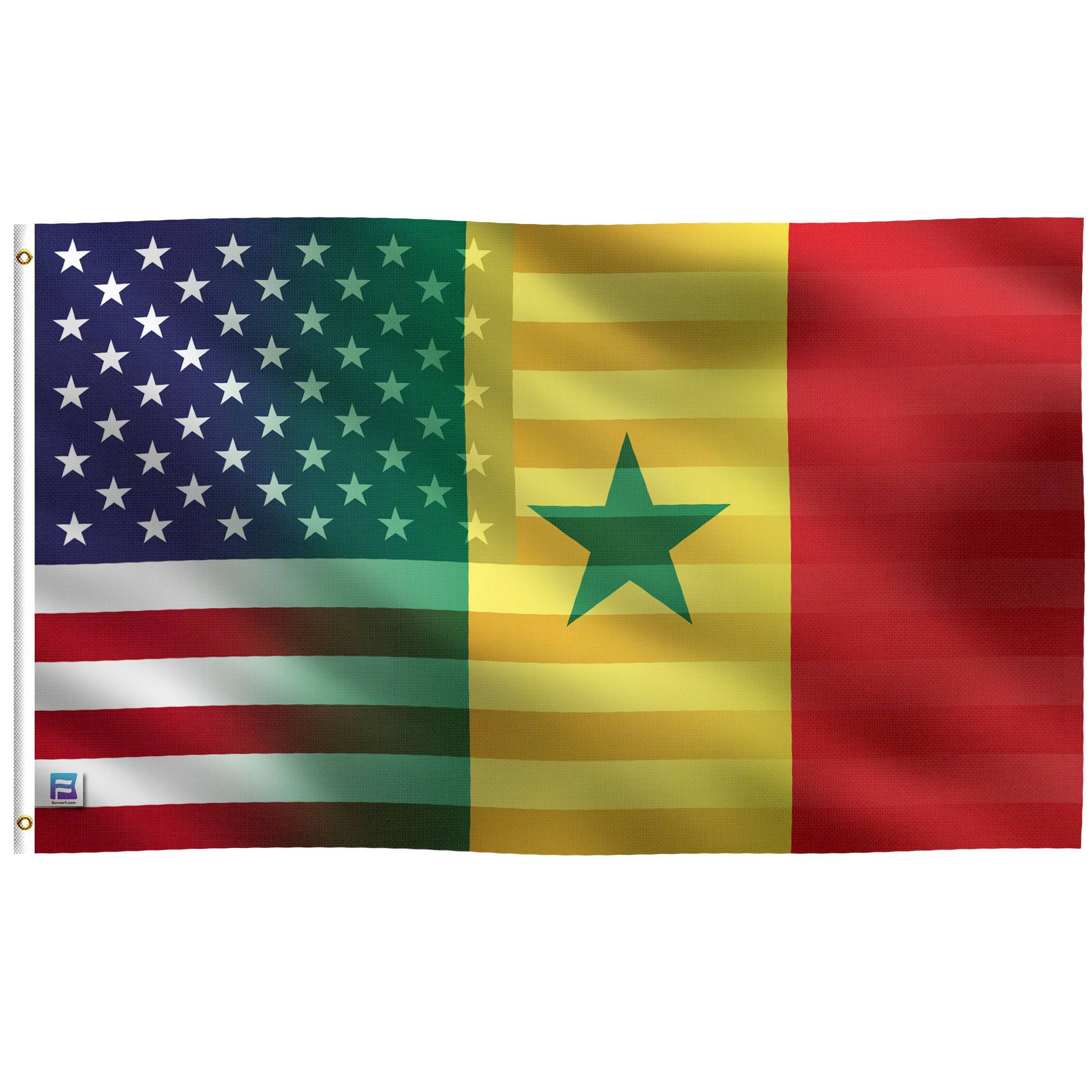 Senegalese American Hybrid Flag