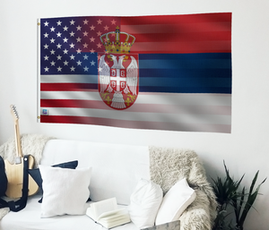 Serbian American Hybrid Flag