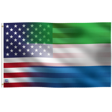 Load image into Gallery viewer, Sierra Leonean American Hybrid Flag

