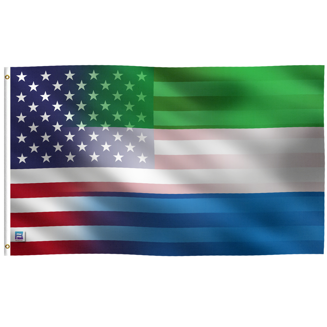 Sierra Leonean American Hybrid Flag