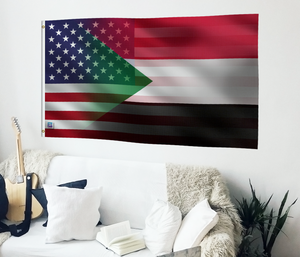 Sudanese American Hybrid Flag