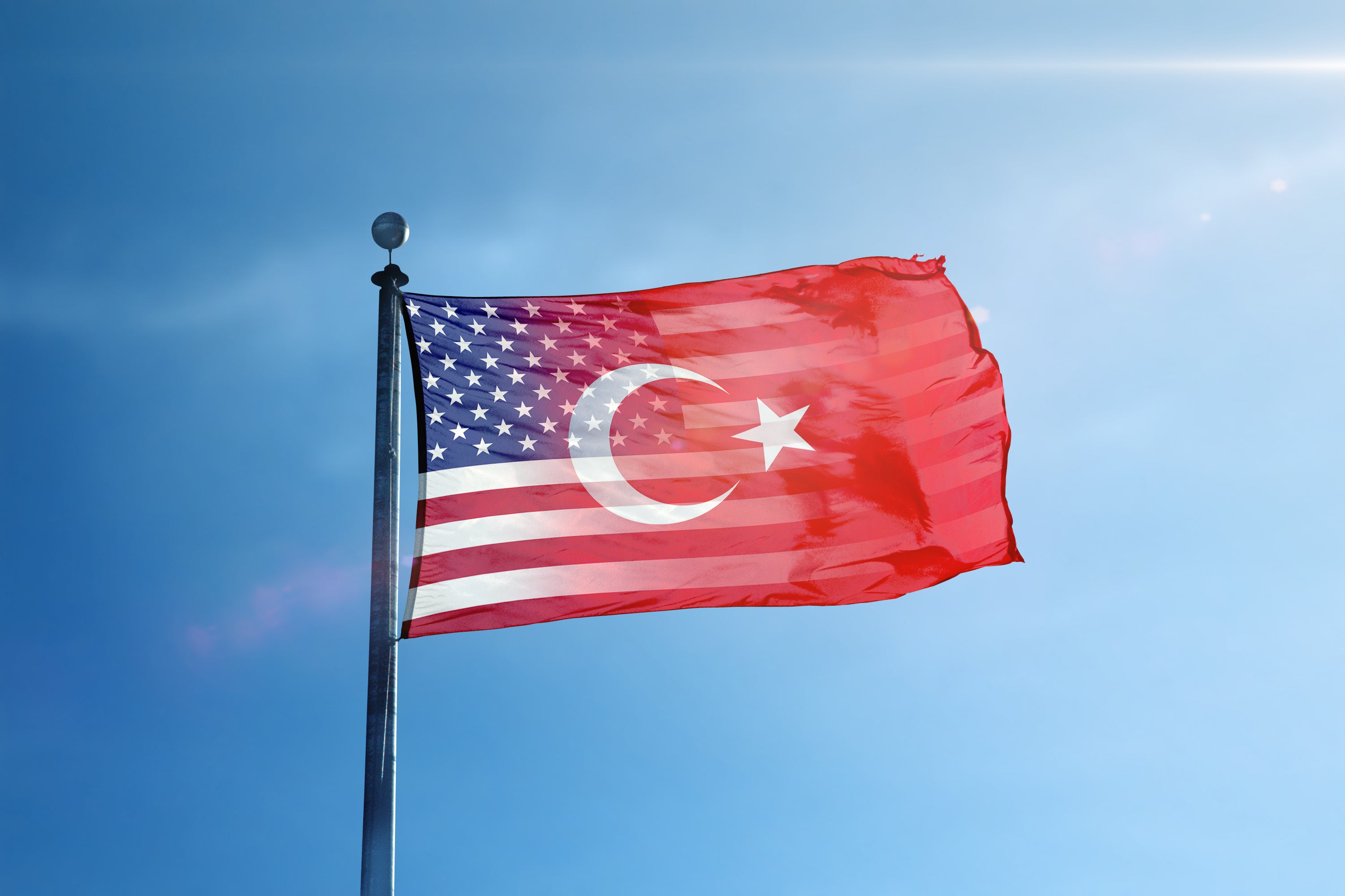 Turkish American Hybrid Flag