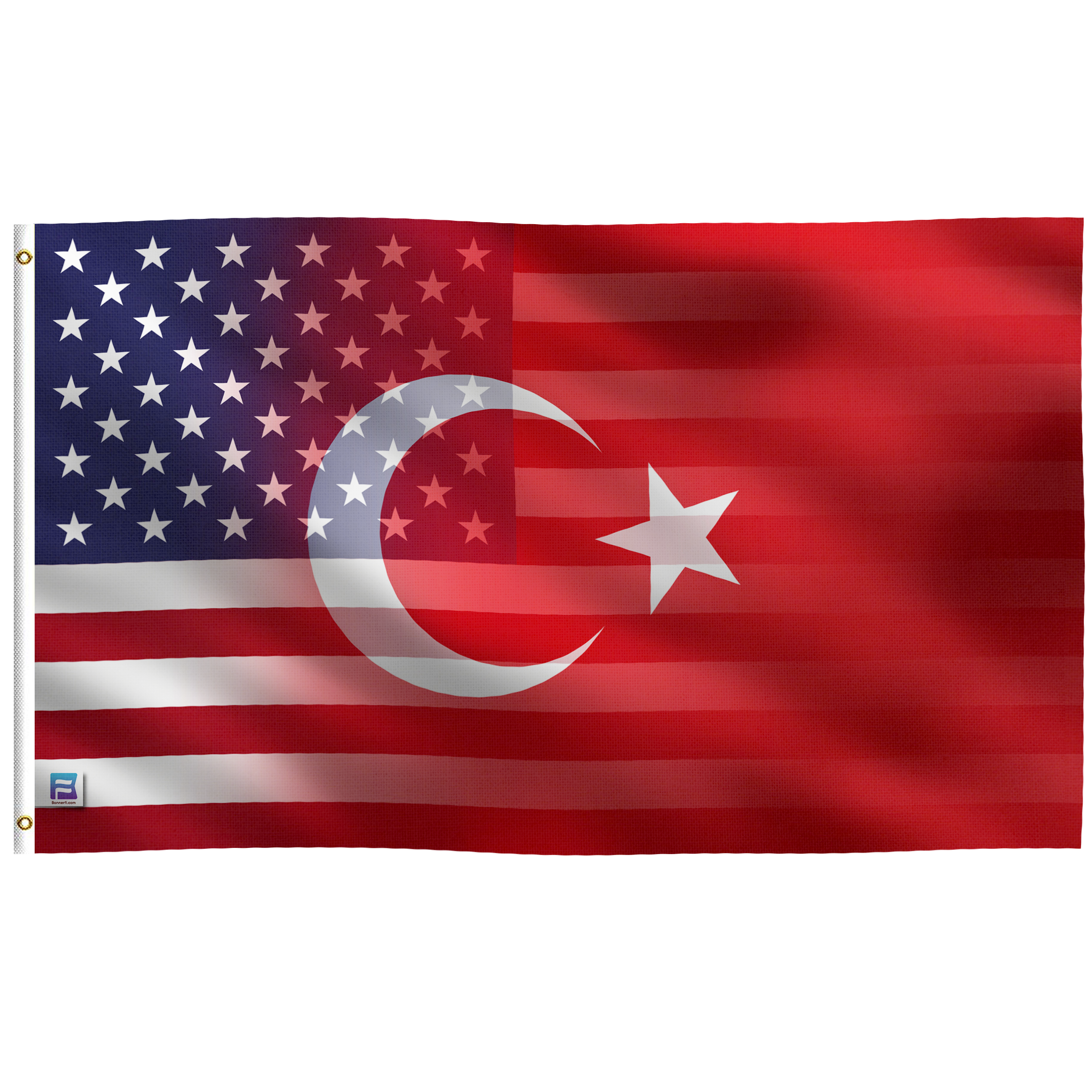 Turkish American Hybrid Flag